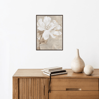 White flower on beige - ArtDeco Canvas