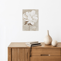 White flower on beige ll - ArtDeco Canvas