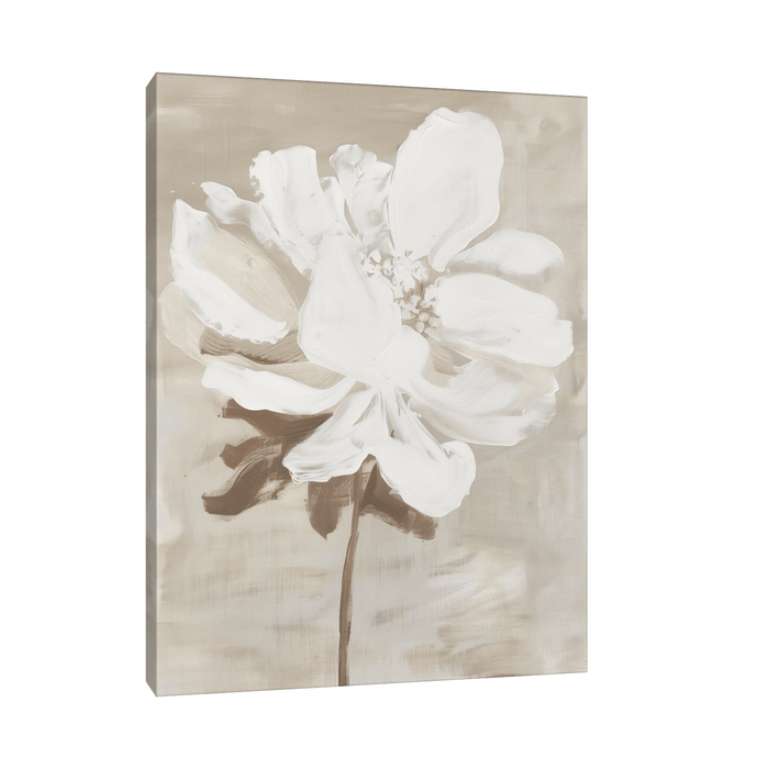 White flower on beige ll - ArtDeco Canvas