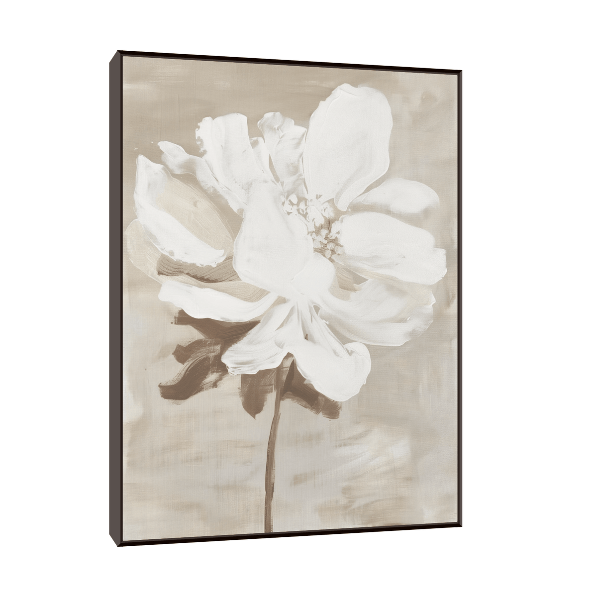 White flower on beige ll - ArtDeco Canvas