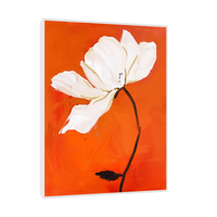 White flower on orange ll - ArtDeco Canvas