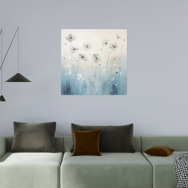 White flowers falling - ArtDeco Canvas