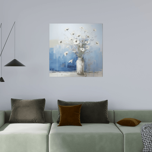 White flowers in a vase - ArtDeco Canvas