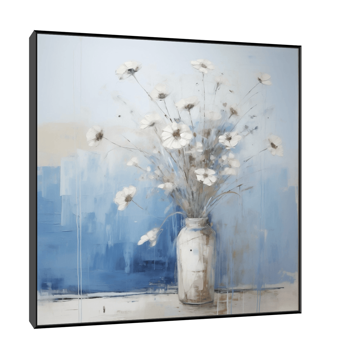 White flowers in a vase - ArtDeco Canvas