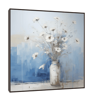 White flowers in a vase - ArtDeco Canvas