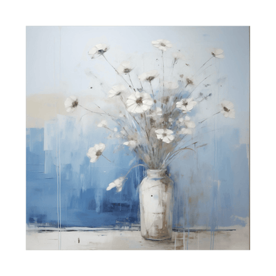 White flowers in a vase - ArtDeco Canvas