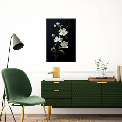 White flowers on black II