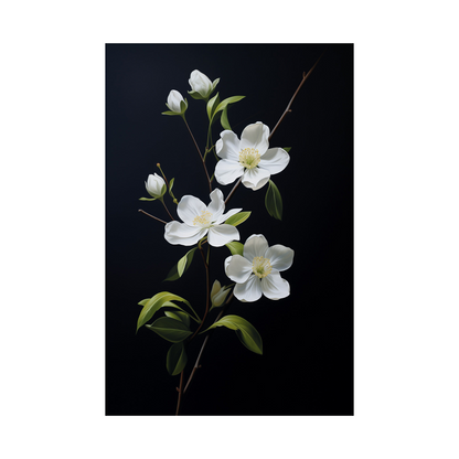 White flowers on black II