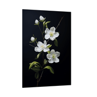 White flowers on black ll - ArtDeco Canvas