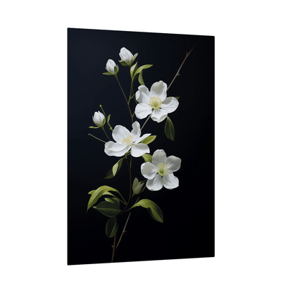White flowers on black ll - ArtDeco Canvas