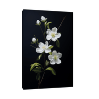 White flowers on black ll - ArtDeco Canvas