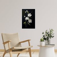 White flowers on black ll - ArtDeco Canvas