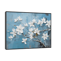 White flowers on the tree branch - ArtDeco Canvas