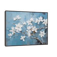 White flowers on the tree branch - ArtDeco Canvas