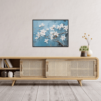 White flowers on the tree branch - ArtDeco Canvas
