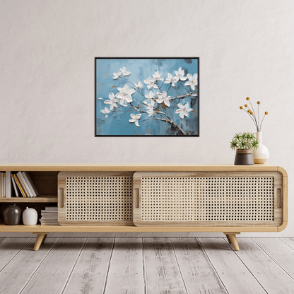 White flowers on the tree branch - ArtDeco Canvas