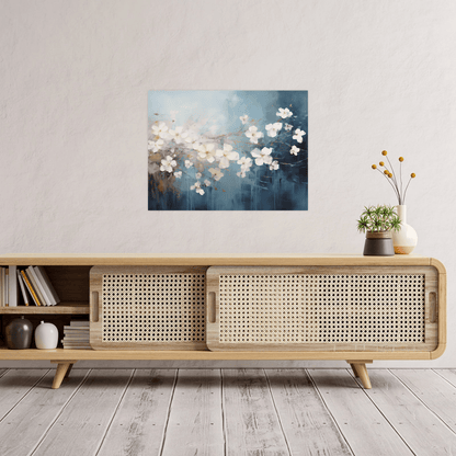 White flowers on the wind - ArtDeco Canvas