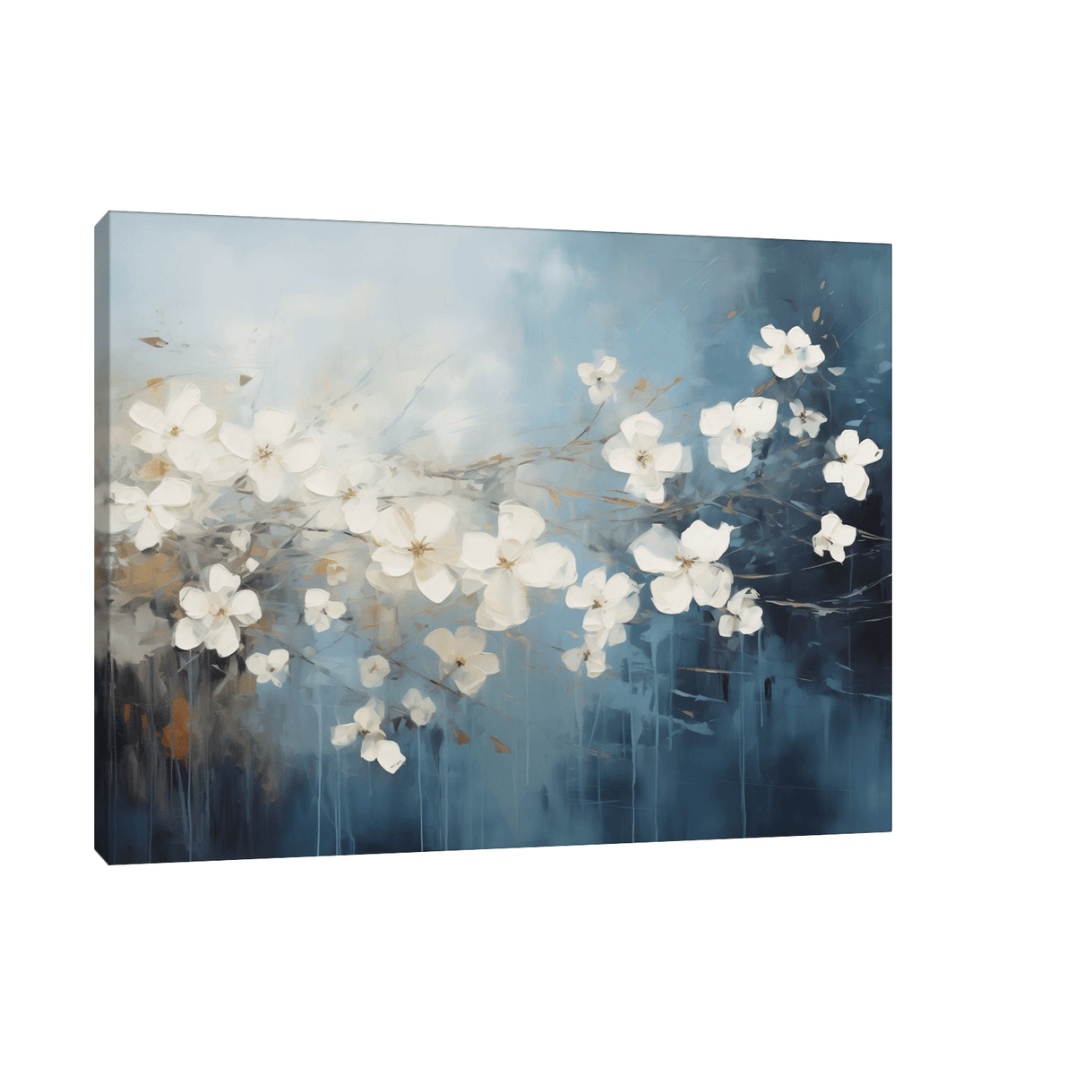 White flowers on the wind - ArtDeco Canvas