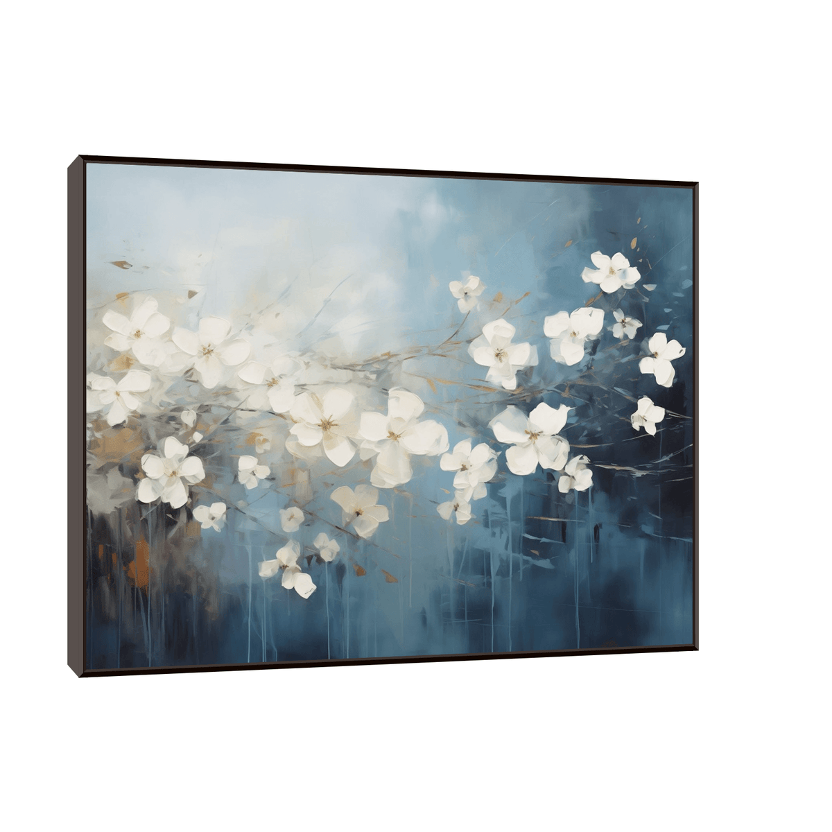 White flowers on the wind - ArtDeco Canvas