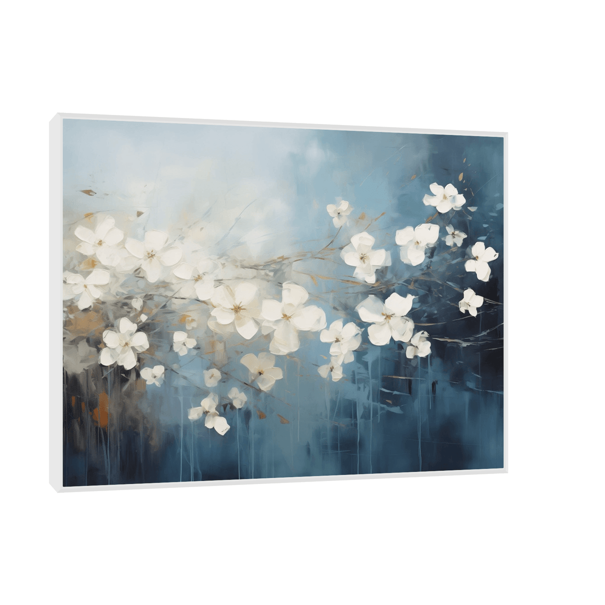 White flowers on the wind - ArtDeco Canvas