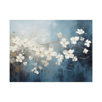 White flowers on the wind - ArtDeco Canvas