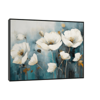 White tulips on blue - ArtDeco Canvas