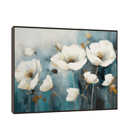 White tulips on blue - ArtDeco Canvas