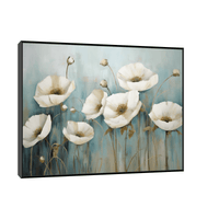 White tulips on blue ll - ArtDeco Canvas