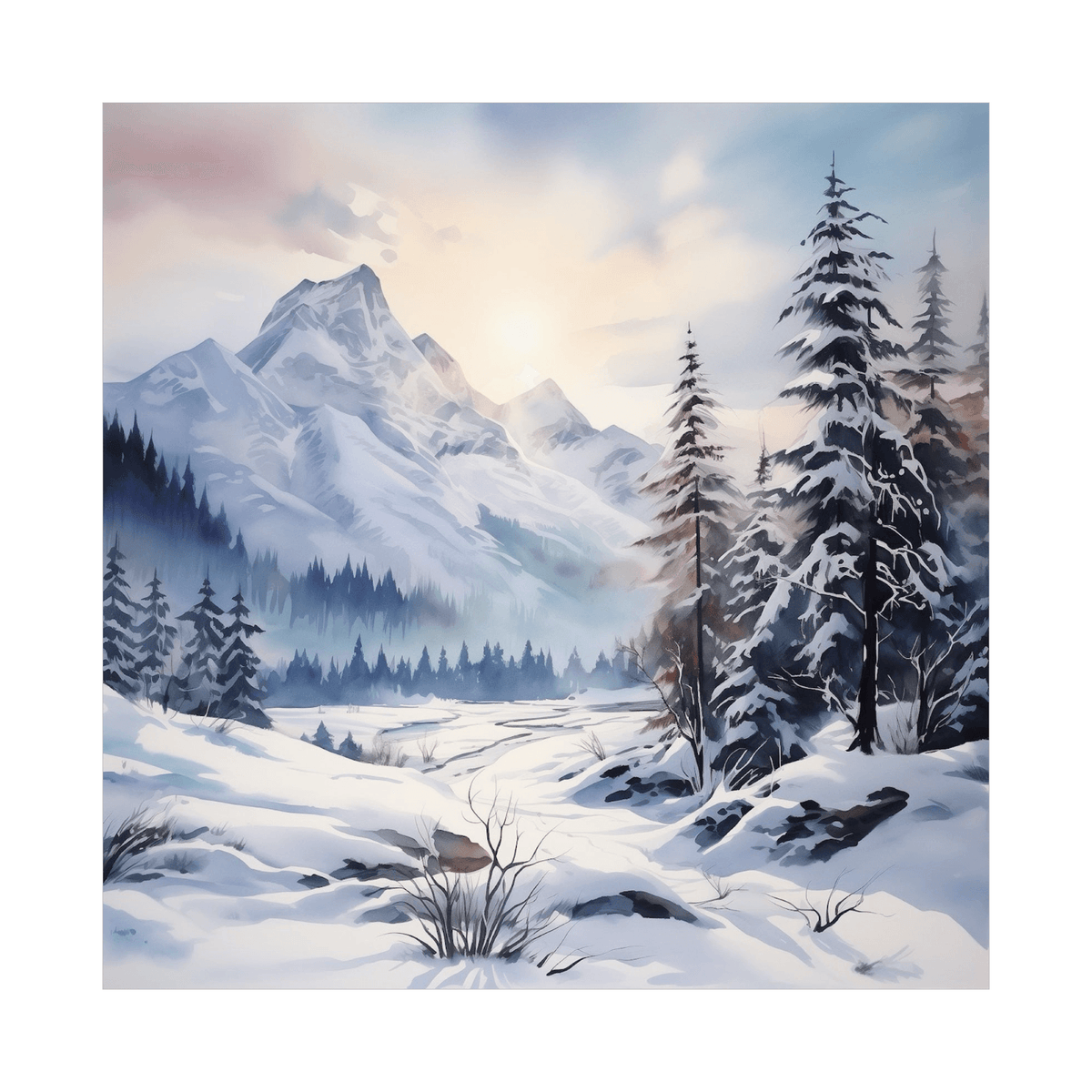 Winter morning on the mountain - ArtDeco Canvas