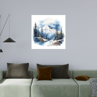 Winter mountain night - ArtDeco Canvas