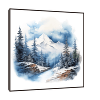 Winter mountain night - ArtDeco Canvas