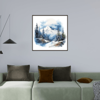 Winter mountain night - ArtDeco Canvas