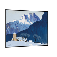 Winterlandschaft vor Bergkulisse, Oskar Mulley - ArtDeco Canvas