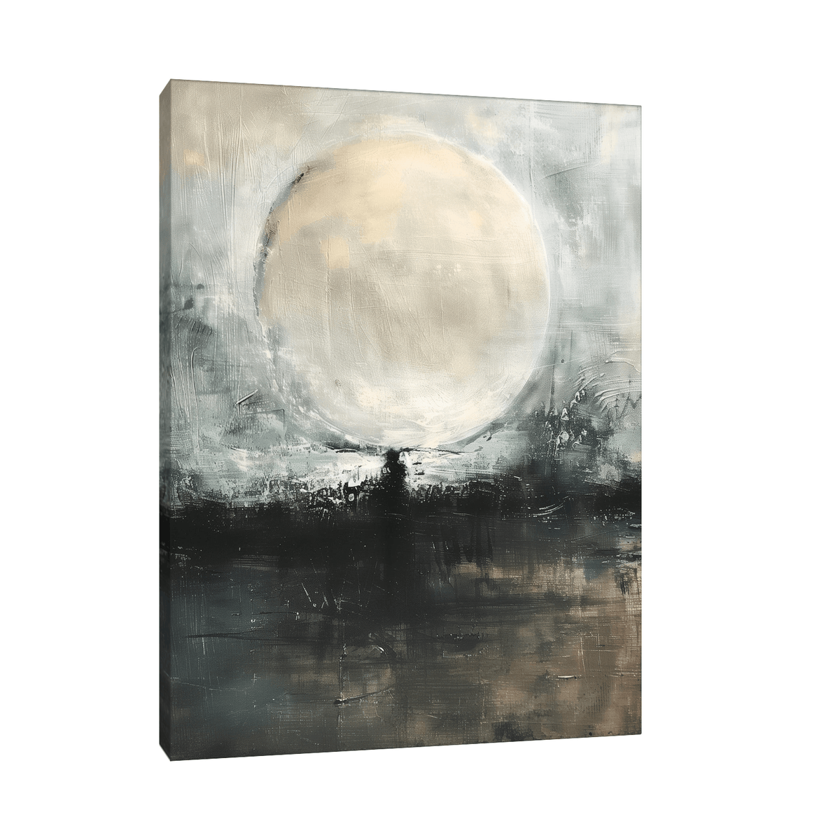 Wolf moon over hill - ArtDeco Canvas