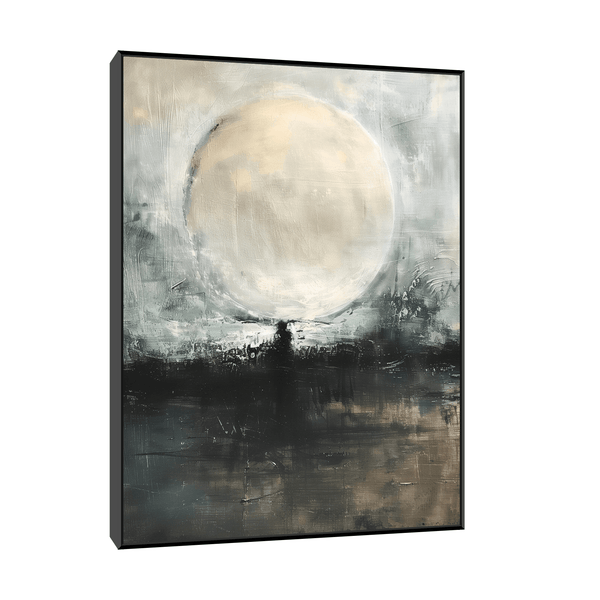 Wolf moon over hill - ArtDeco Canvas