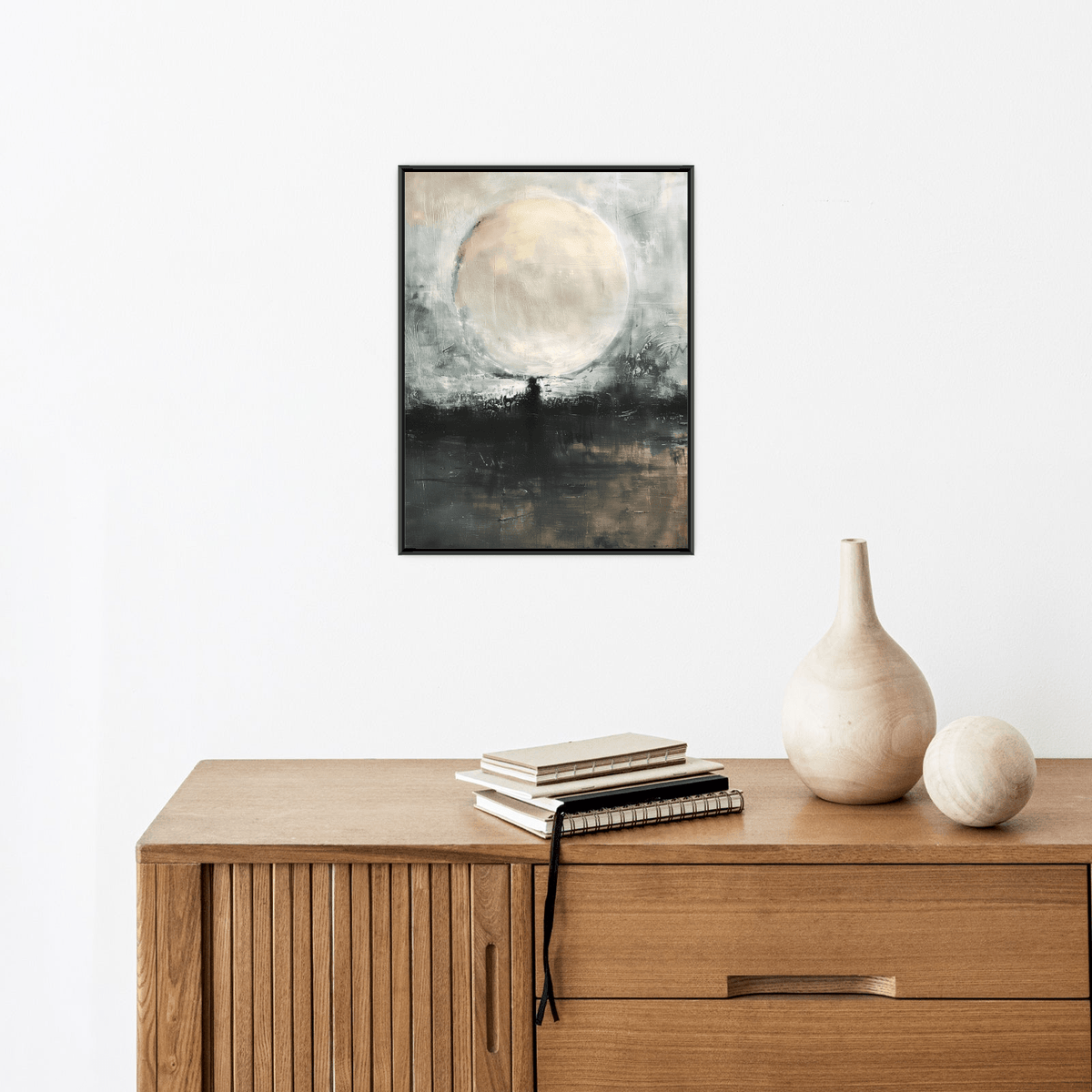 Wolf moon over hill - ArtDeco Canvas