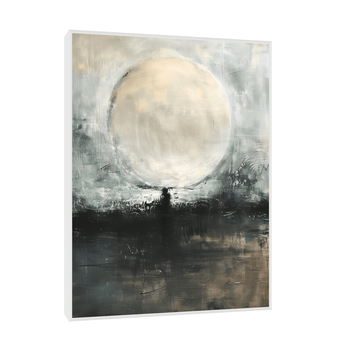 Wolf moon over hill - ArtDeco Canvas