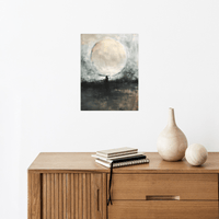 Wolf moon over hill - ArtDeco Canvas