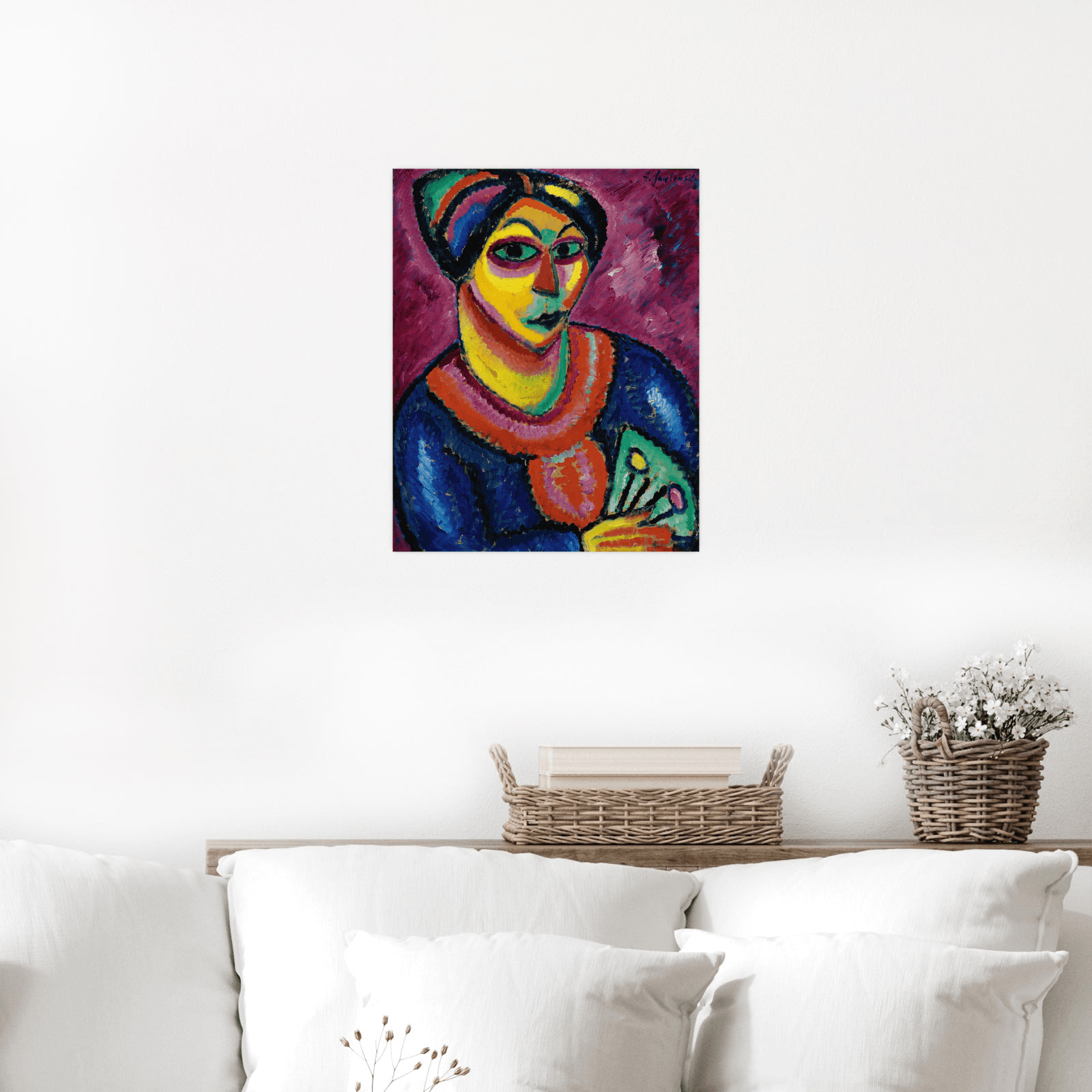 Woman With a Green Fan, Alexej von Jawlensky - ArtDeco Canvas