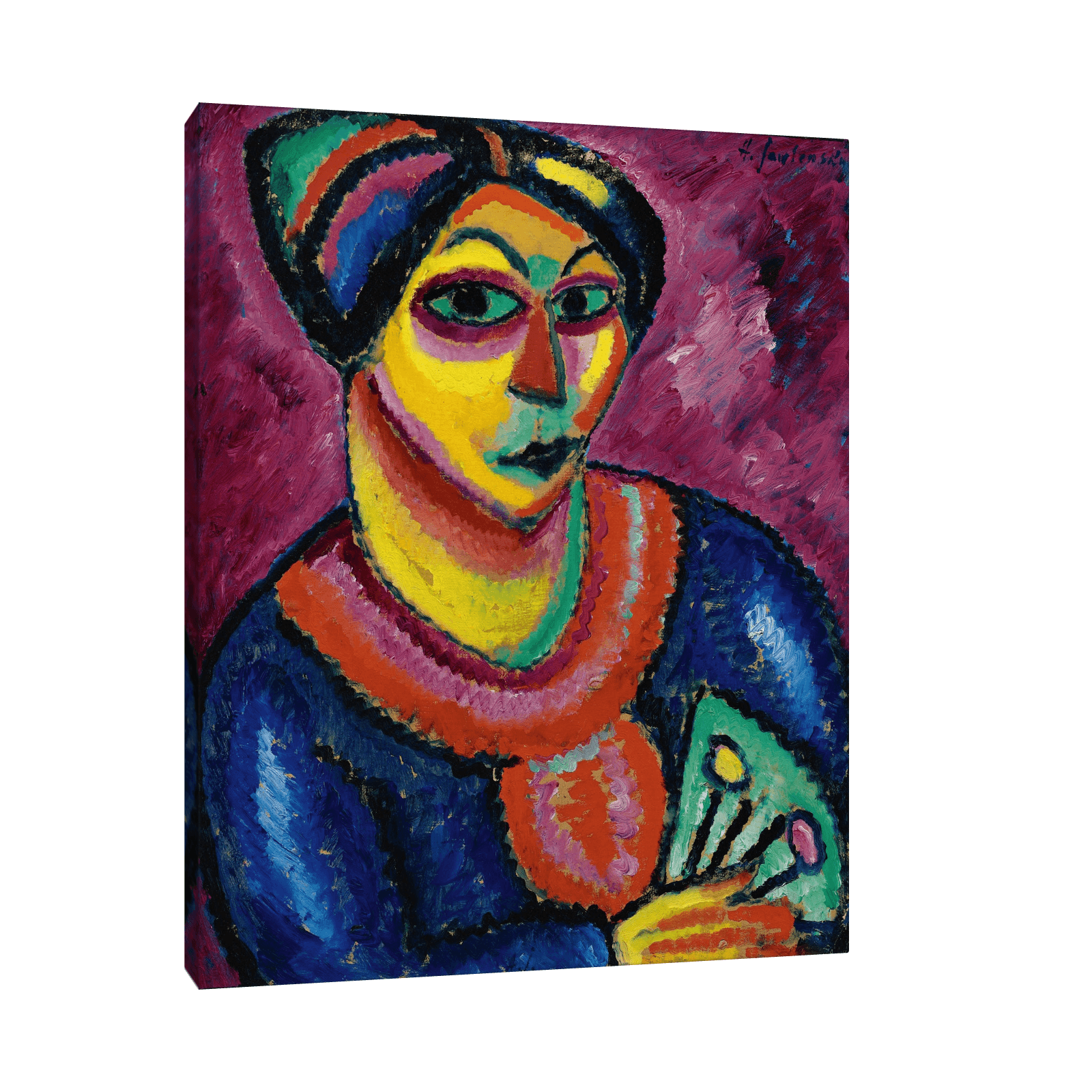 Woman With a Green Fan, Alexej von Jawlensky - ArtDeco Canvas
