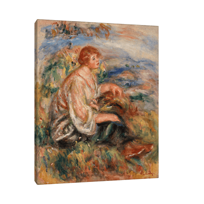 Woman in Tulle Blouse and Black Skirt, Pierre-Auguste Renoir - ArtDeco Canvas