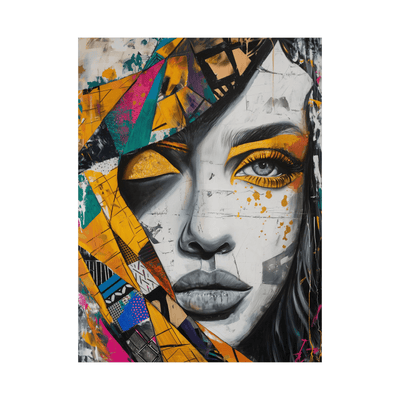 Woman with a colorful scarf - ArtDeco Canvas