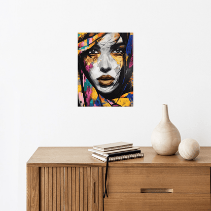 Woman with a colorful scarf II - ArtDeco Canvas
