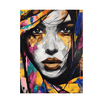 Woman with a colorful scarf II - ArtDeco Canvas