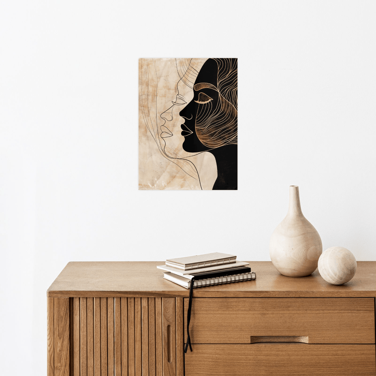 Woman with a double face - ArtDeco Canvas