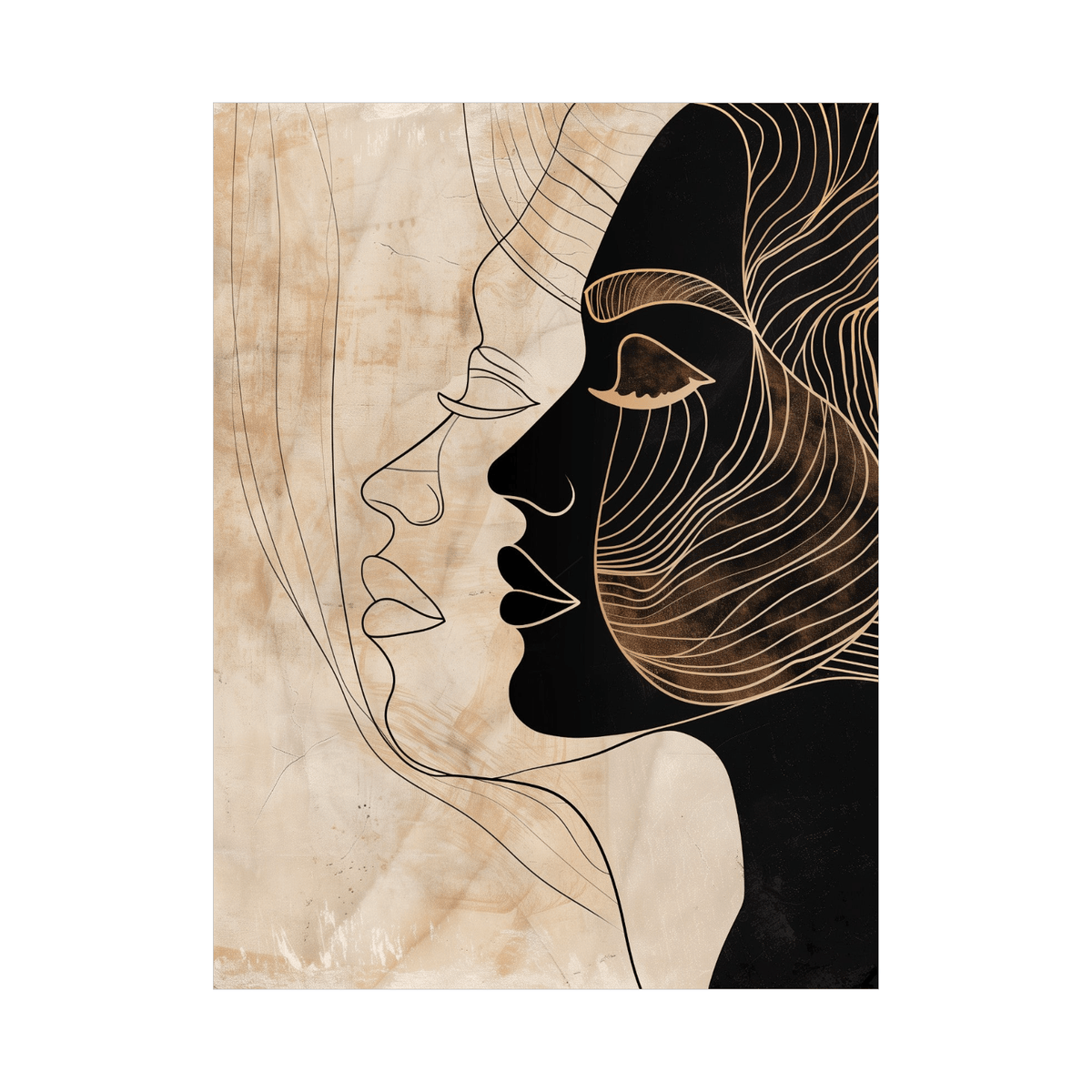 Woman with a double face - ArtDeco Canvas