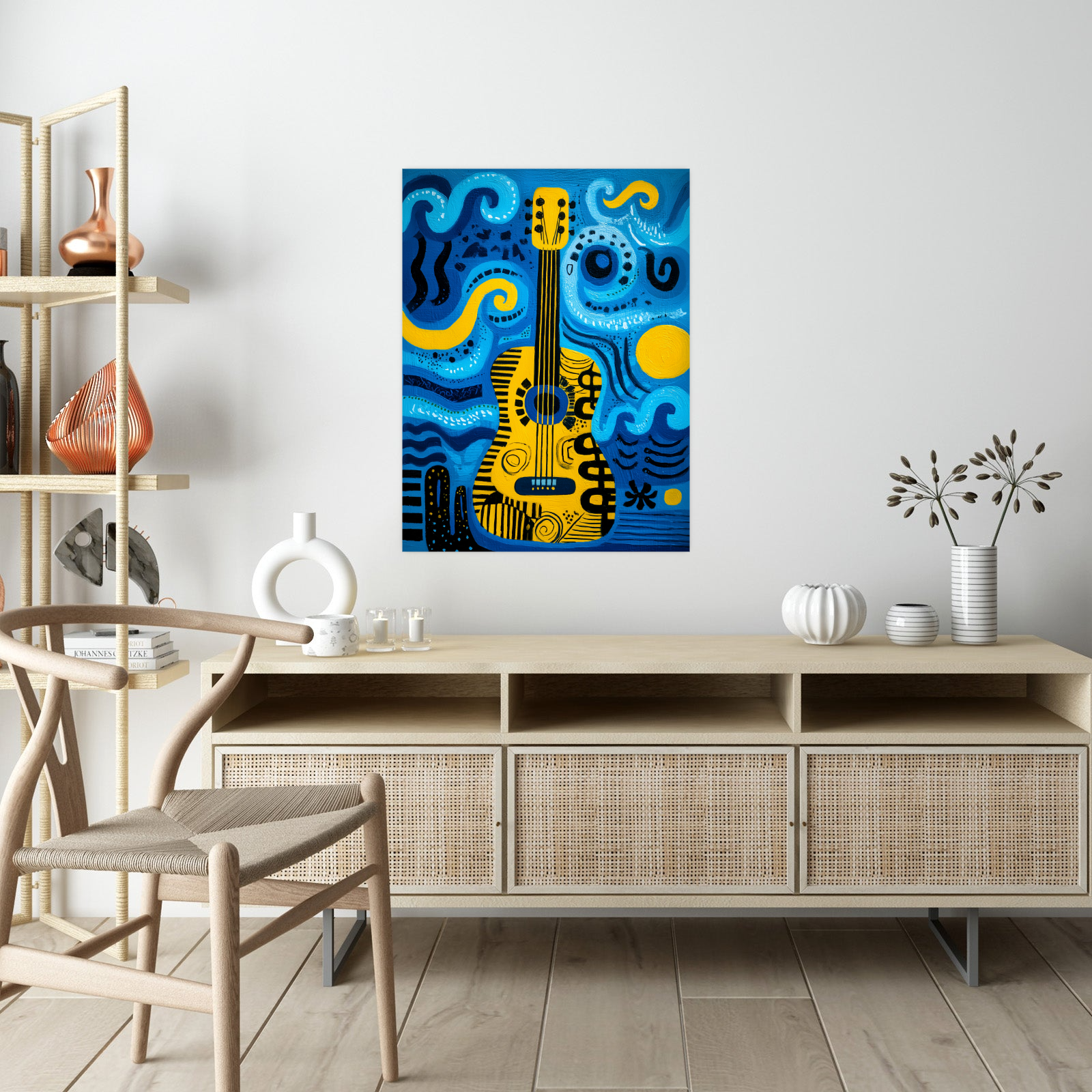 Yellow Guitar in the Waves