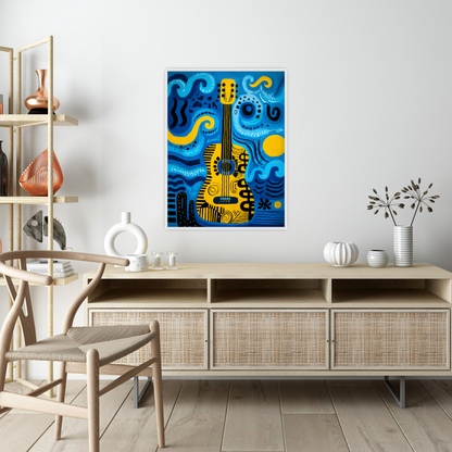 Yellow Guitar in the Waves