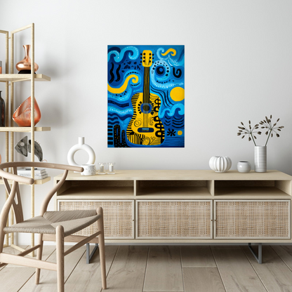 Yellow Guitar in the Waves