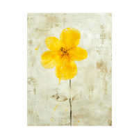 Yellow flower on beige background - ArtDeco Canvas